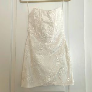 NWT White Stitched Mini Dress - perfect for brides!!